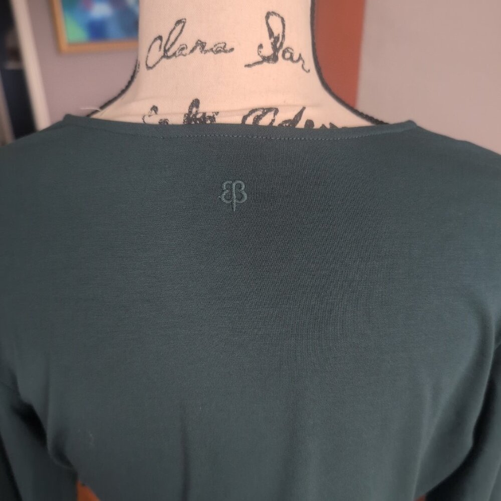 Betabrand Blouse Women’s Green Faux Wrap Long Sleeve Top Stretch V Neck NWOT Sz - Picture 6 of 10